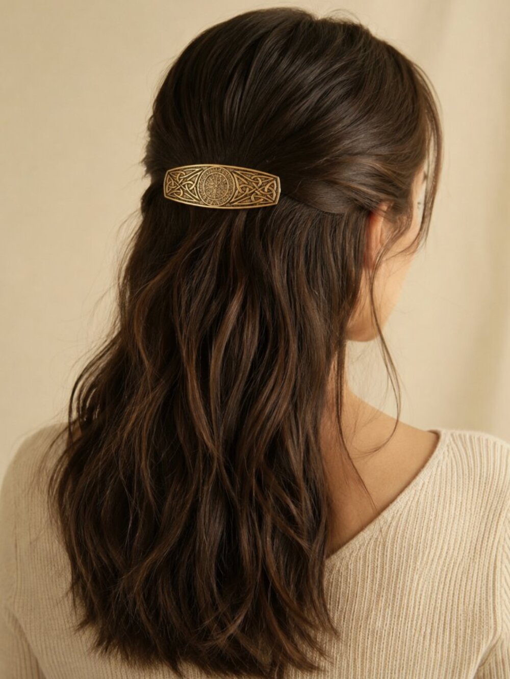 NWT Gold Celtic Knot Hair Barrette – Viking Inspired Hair Clip